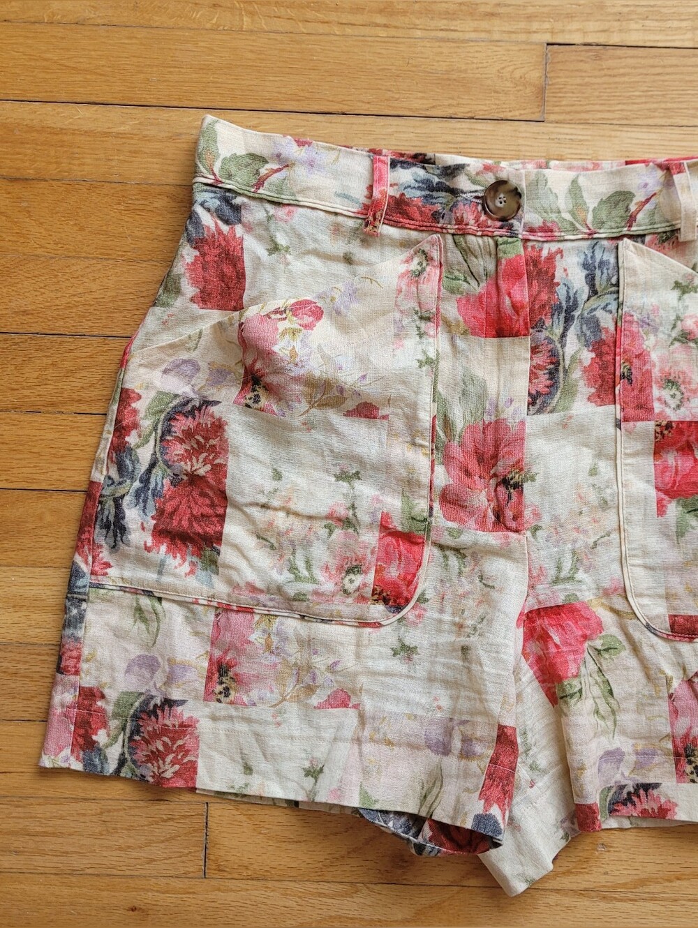 Sézane Alberello Shorts – Magda Floral Patchwork Linen – EU 44 / US 12 - Picture 11 of 11